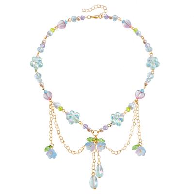 Accessories, Sweet Cool Beaded Y2K Necklace Color Love Lily Of The Valley Choker Necklace Earrings