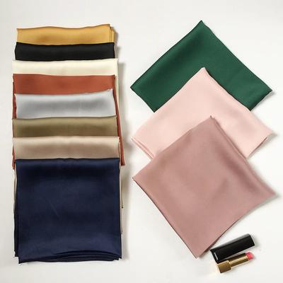 Mode Einfarbiges Kopftuch Damen Kopftuch für Haare Rosa Grün Weiß Seide Halstücher Damen 70cm*70cm Quadratische Bandanas Damen Schals