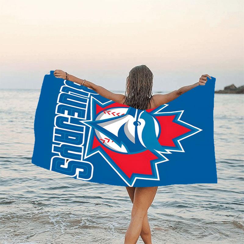 1pc Toronto Blue Jays Beach Towel, Beach and Seaside Swimming Pool Equipment, Fashion Pattern, Rectangular, Travel Essentials