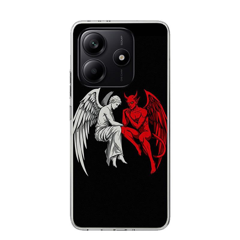 

Angel Wings Devil Bad Phone Case For Xiaomi Redmi Note 15 14 13 12S 12 Pro Plus 11S 11E 11 11T 10S 10 Art Soft Pattern Cover Red Redmi Note 15 4G