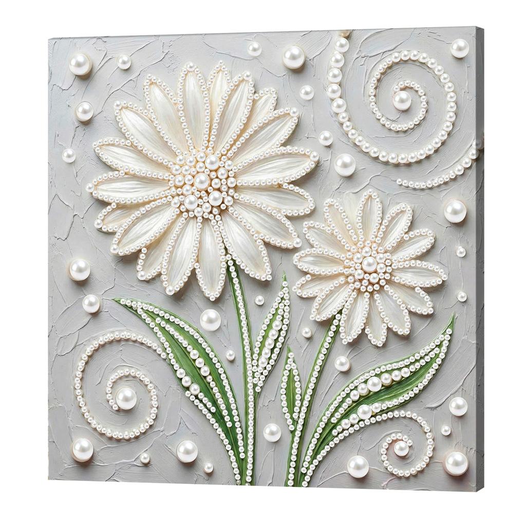 DIY Pearl Painting Art Kits with Frame 25x25cm Pearl Gem Paintings Picture Arts Craft for Adults Beginners Home Wall Decor