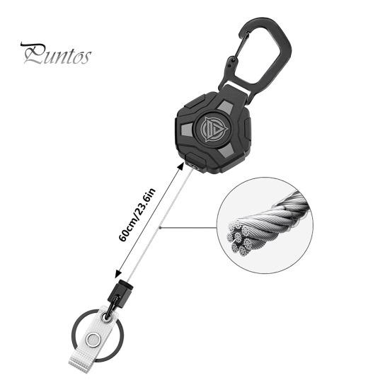 1/2 шт. брелок с многоугольным карабином и выдвижным тросом длиной 60 см — фото 4