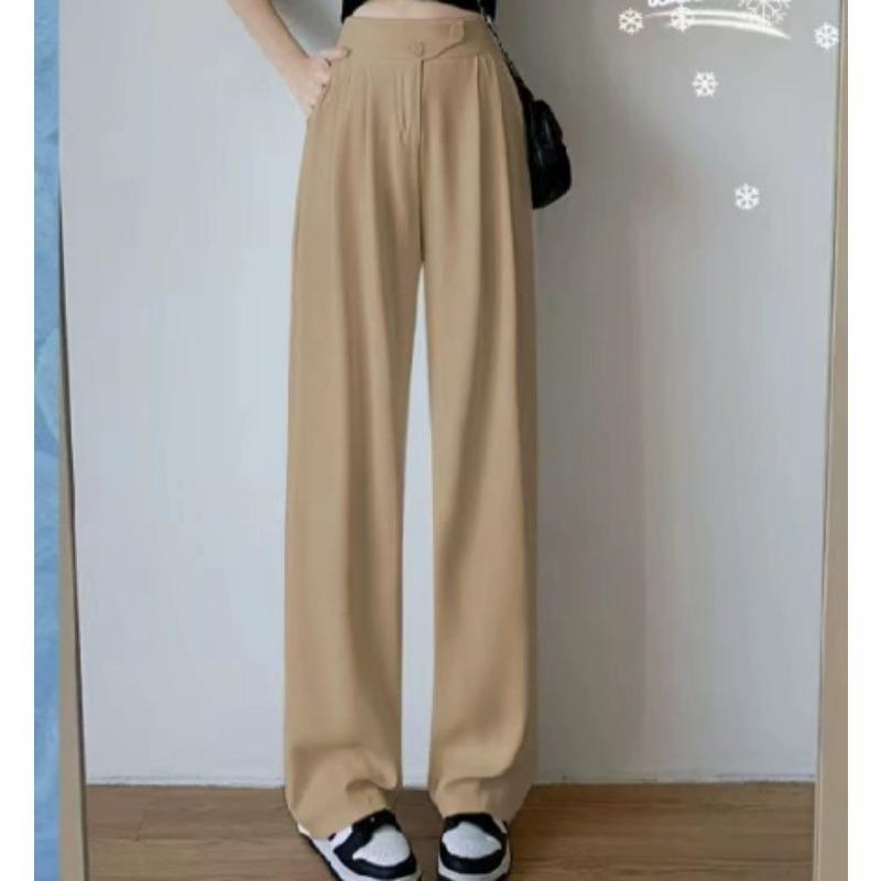Women High Waist Slimming Straight Leg Suit Pants For Spring Autumn Commuter Wear