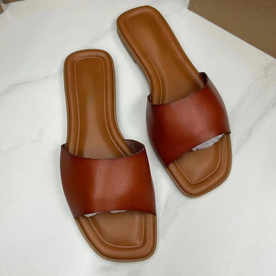 

Модные женские летние слипоны на распродаже, уличные трендовые леопардовые шлепанцы для пляжа с открытым носком, дизайнерские женские шлепанцы 41 темные хаки