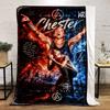 "Linkin Park Chester Tribute Design" Gemusterte Flanelldecke, perfekt für Schlafzimmer, Wohnzimmer, Sofa oder ein kleines Nickerchen