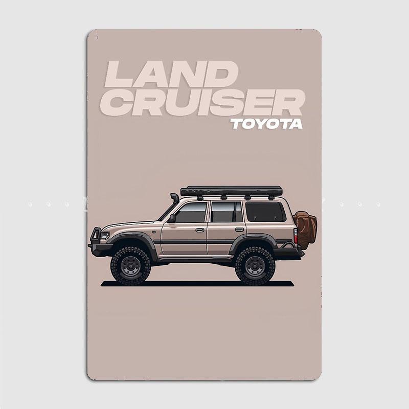 Klassiker Auto Land Cruiser 80 Retro Poster Metallschild Garage Club Innenraum Wanddeko Individuelles Blechschild Heimdeko