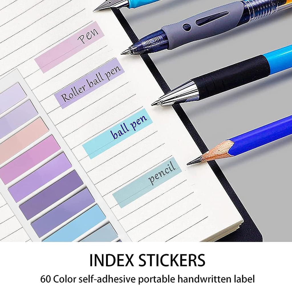 2000-4200 Stück Bunte Registerreiter mit Binderlineal Trennblatt Haftende Registeretiketten Selbstklebende Registerreiter Lesezeichen