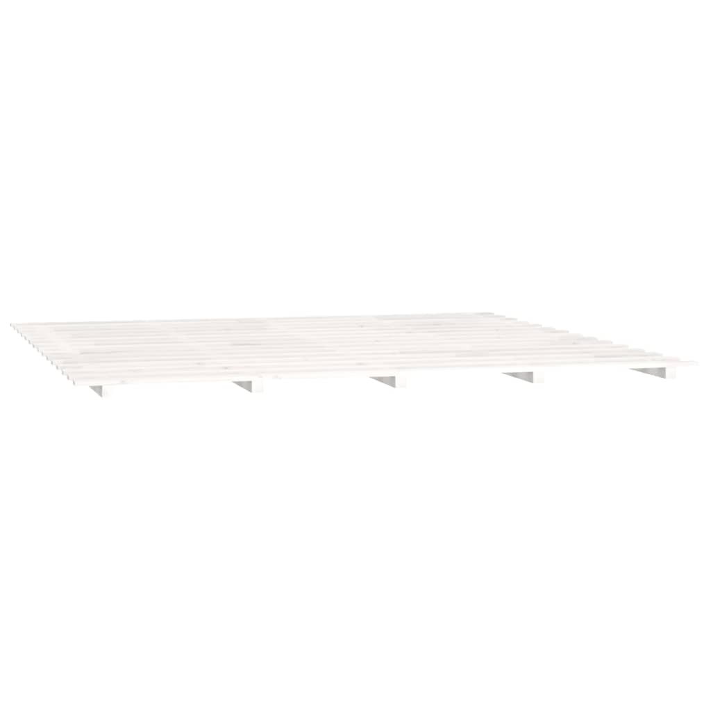 Vidaxl Rama Łóżka, Biała, 160 X 200 Cm, Lite Drewno Sosnowe