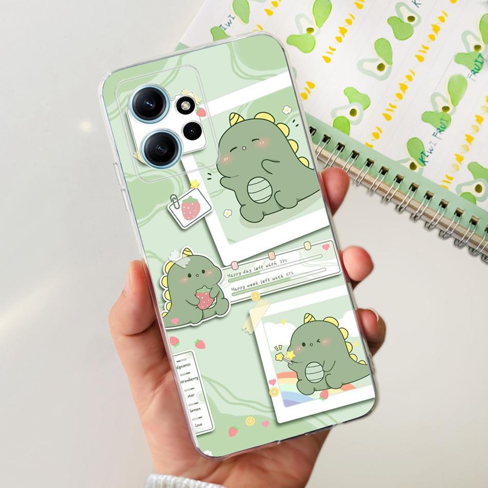 For Xiaomi Redmi Note 12 Case Redmi Note12 4G Global Cute Painted Soft Silicone TPU Phone Back Cover Bumper