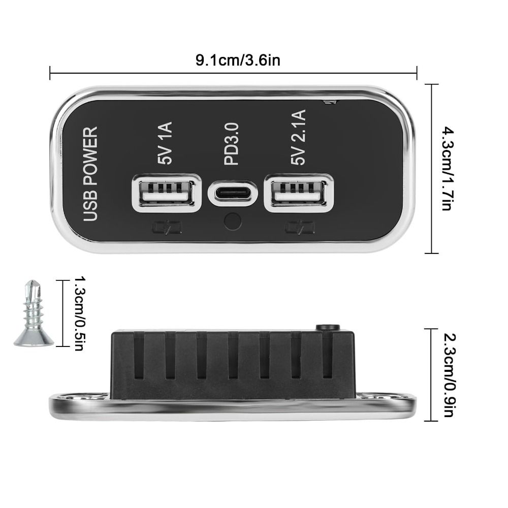 18W USB C USB Outlet Dual USB A USB Charger Panel Professional Fast Charger Socket Marine