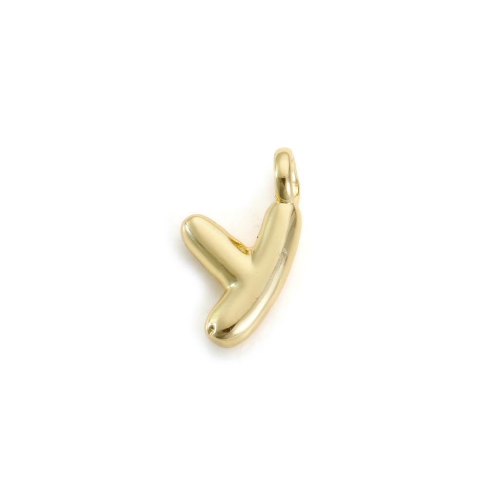1 Stück Messing Charms Buchstabe Großbuchstaben Initialen "A-Z" 18K Echtsilber Vergoldet Anhänger Personalisierter Schmuckherstellung Zubehör
