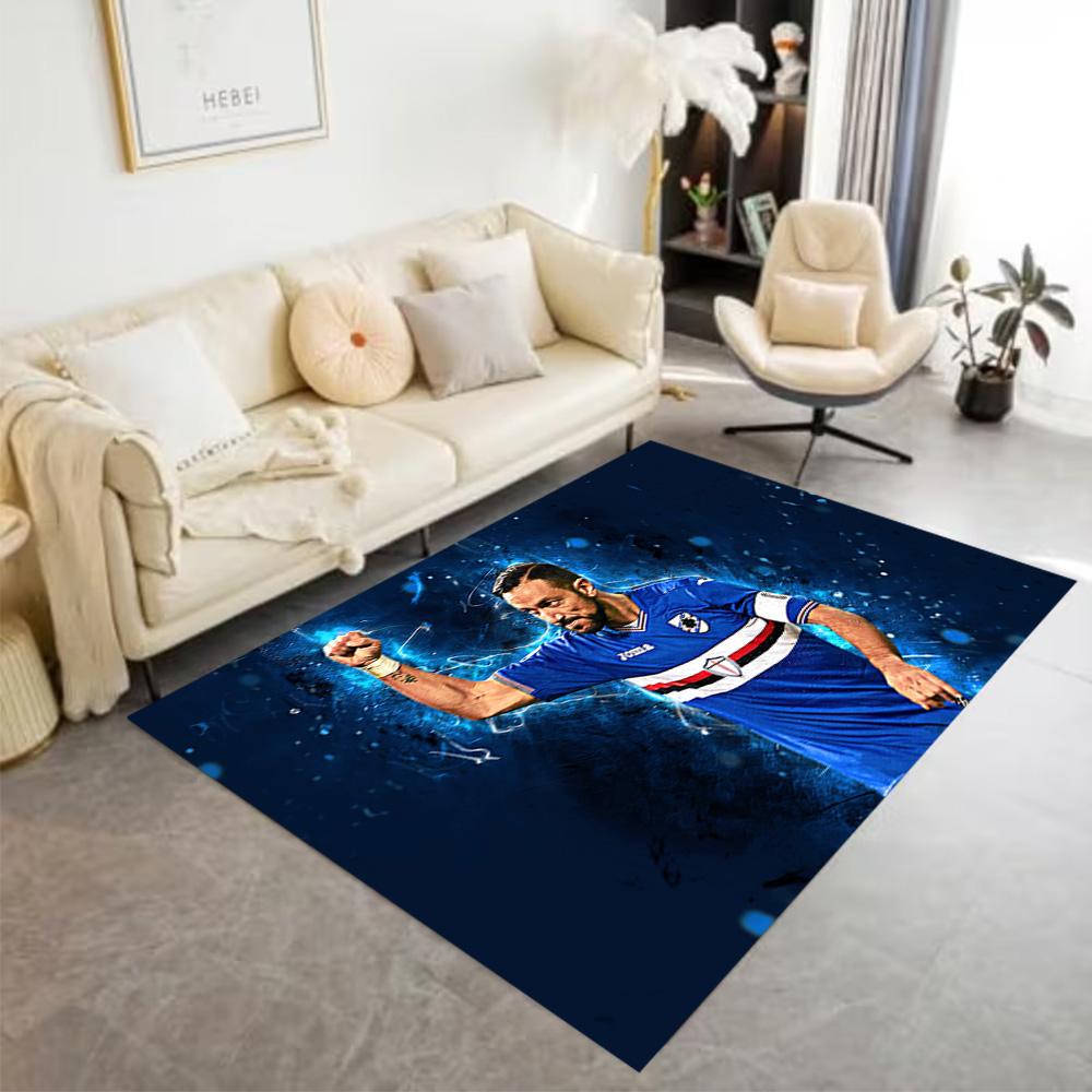 Sampdoria Player Celebration Floor Rug Office Rug Suitable for Bedrooms Playrooms Balcony Kitchen Anti-slip Rug Decorate Offices Best for Christmas
