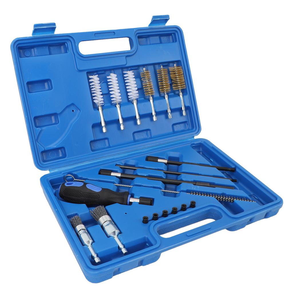19 Pcs Diesel Injector Seat Cleaning Kit Cylinder Heads Seat Bore Cleaning Brush Universal Fit for