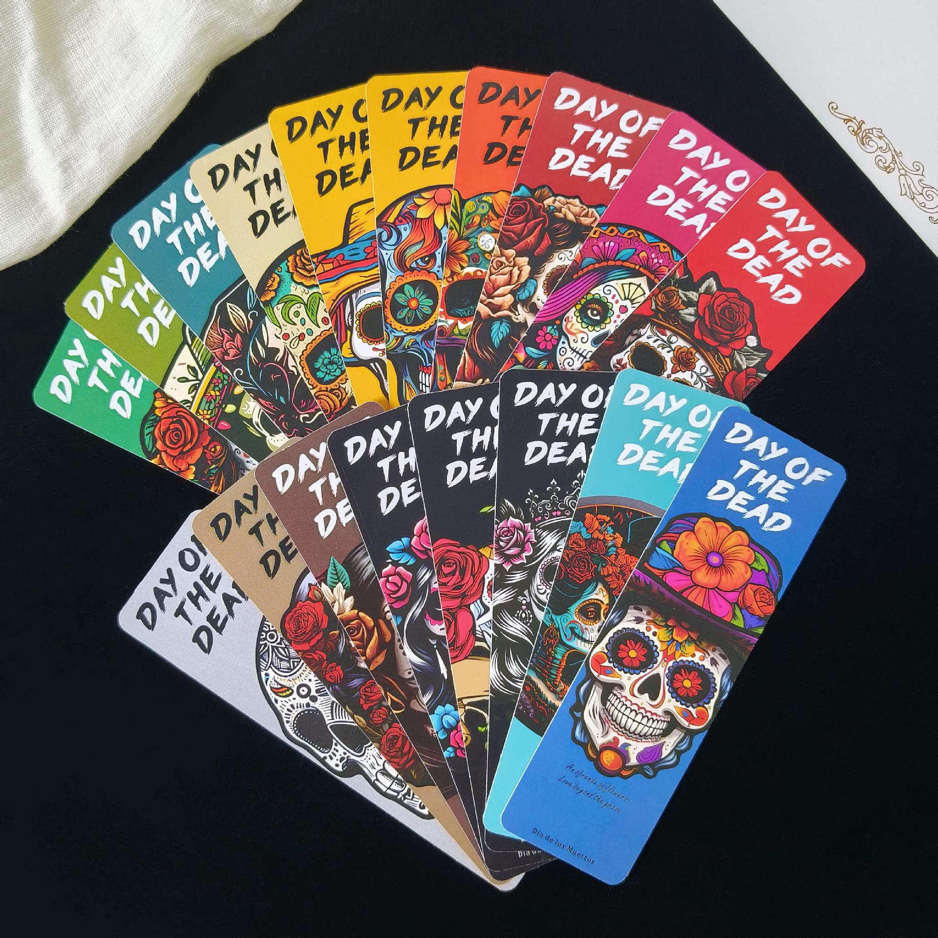 Day of the Dead 18-Piece Creative Bookmark Set – Original, High-Quality Decorative Cards Paper
