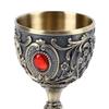 2PCS Small Zinc Alloy Goblet Gold White Embossed Wine Glass Retro Metal Cup  Banquet Celebration