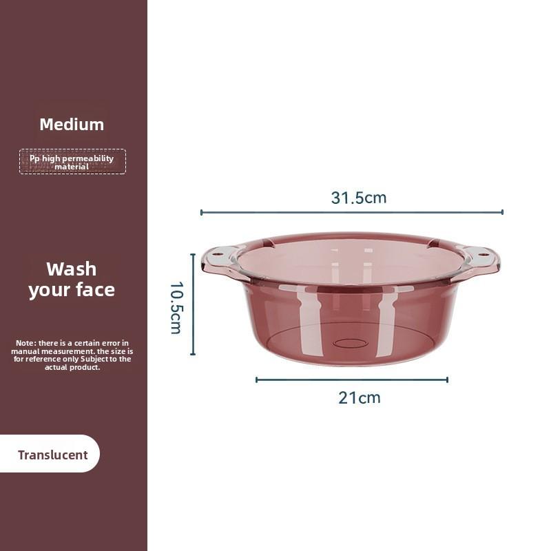 Student Dormitory Laundry Basin - Antibacterial Basin - Household Large-sized Plastic Basin - Double Ear Basin - Thick and Durable