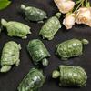 1pc Natural Xiuyan Jade Turtles Statue Healing Crystal Crafts Green Jade Tortoise Figurine Reiki Energy Pocket Statue
