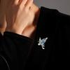 Butterfly Brooch Sparkling Faux Crystal Imitation Pearl Inlay Alloy Pin Suits Coats Sweaters Scarves Badge Outfit Accessory