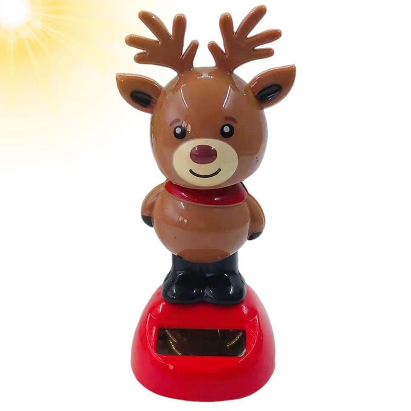 Weihnachtsauto Ornament Solar Ornament Wackelkopffigur Weihnachtsmodellierung Dekoration Geschenk Kreative Innenraum Autozubehör