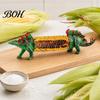 PLA Maisgabel Dinosauriergabel, mit langlebigen Griffen und Edelstahlstiften, Neuartige Hitzeschutzhalter, für Grill-Picknick-Partys Zinken