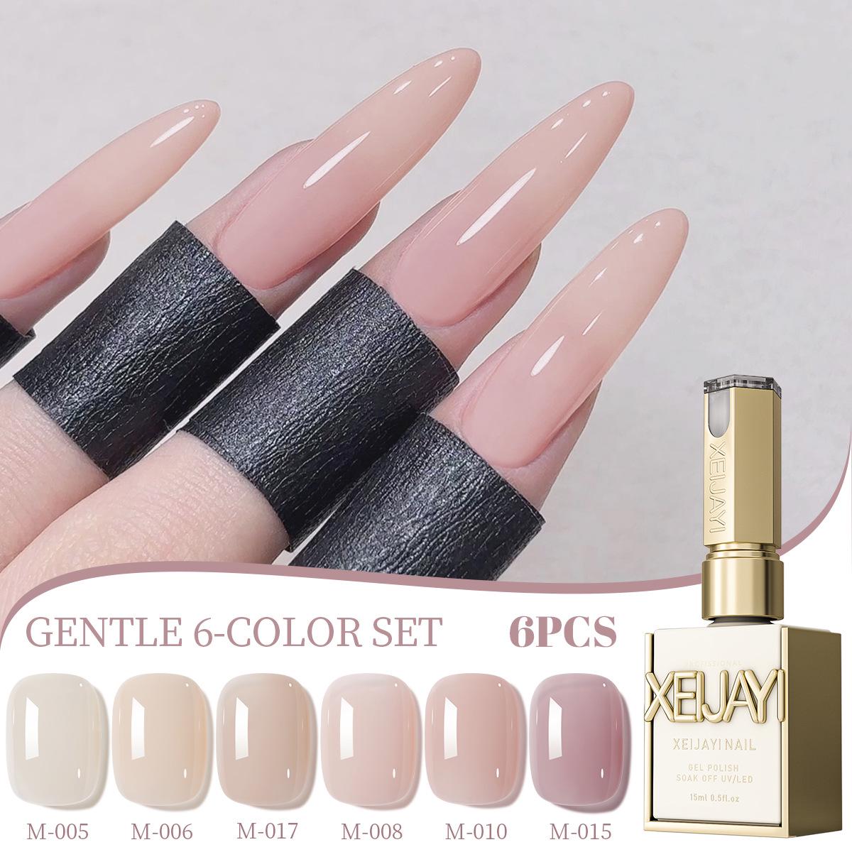 

2025 New Whitening Ice Transparent Pink Gel Polish Nail Salon Set