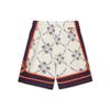Li Ning Sports Basketball Series Logo Print Color Block Drawstring Shorts Men Shorts Vanilla-White AAPR581-1