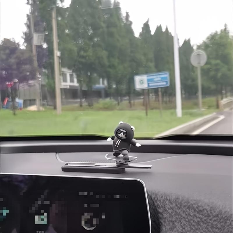 

Бесшумный скейтборд Панда Автомобильное украшение Приборная панель Снятие стресса Декор интерьера чёрный