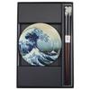 Yamakatsu Mino Touen Katsushika Hokusai Views of Mount Small Plate and Chopsticks Gift Tableware Set Plate Diameter 12 X 2 Cm Chopsticks 23 Cm Wave