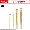 HSS Titanium Serrated Drill Bit Set 3/4/5/6/6.5/8mm Grooving Cutting Hole Saw Twist Drill Bits Round/Hex Shank Wood Metal Tools