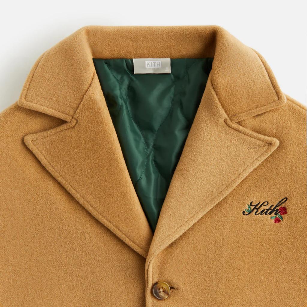 KITH Novelty Wool Coat 2024 Winter Collection Comfortable Soft Versatile Long Sleeve Kids coats Teak KHK010203-221