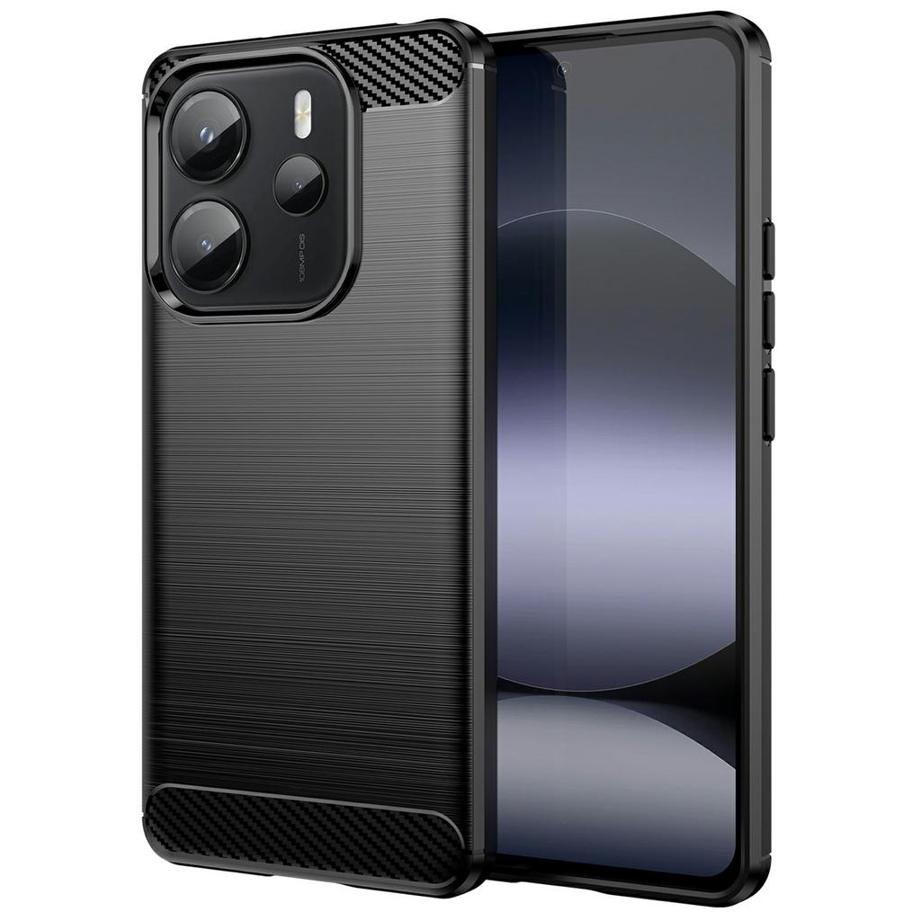 Phone Case for Xiaomi Redmi Note 14 4G (163.25x76.55x8.16mm) Protective Cover Carbon Fiber Texture Brushed