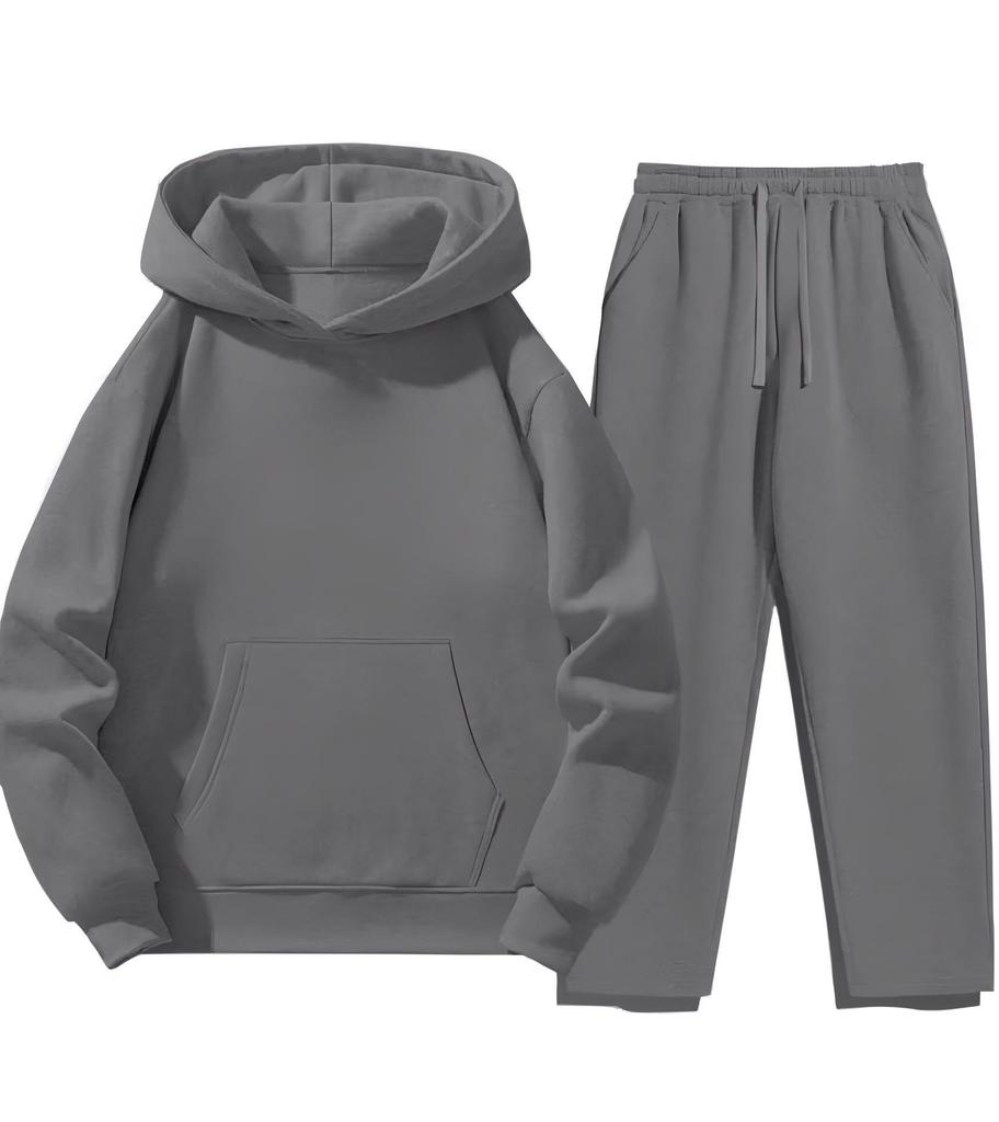 2025 Men's Versatile Casual Fashion Hoodie Set with Customizable Pockets, Pictures, and Text.