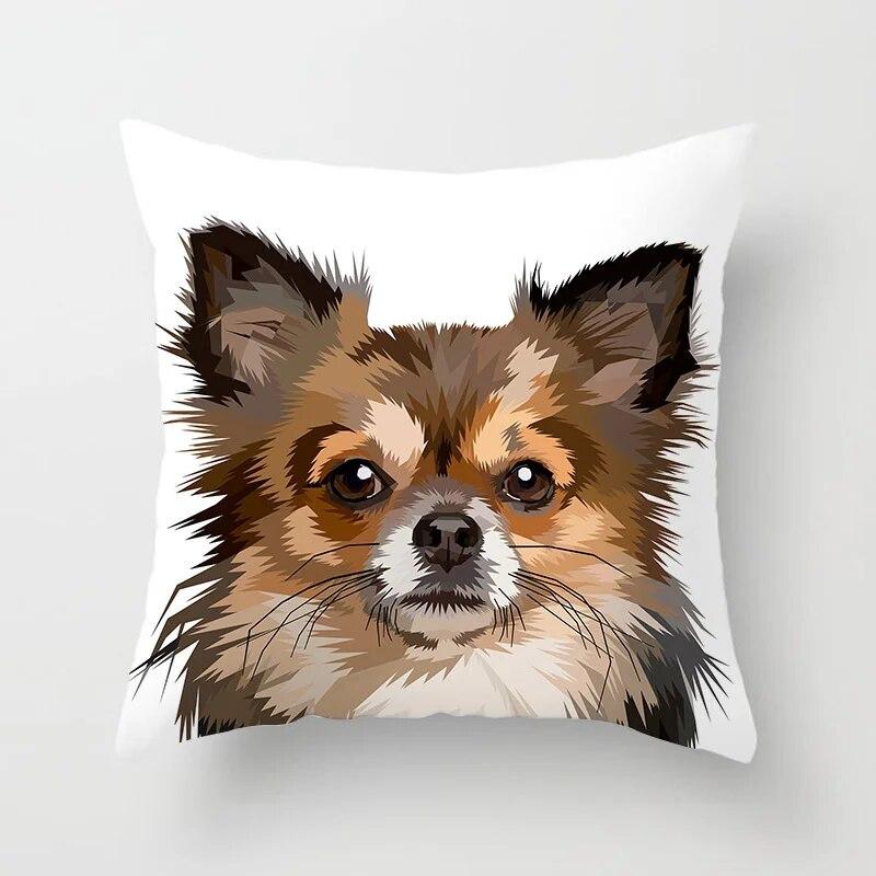 Geometric Cushion Cover Cute Dog Cat Pillowcase Sofa Living Room Home Decor Cartoon Animal
