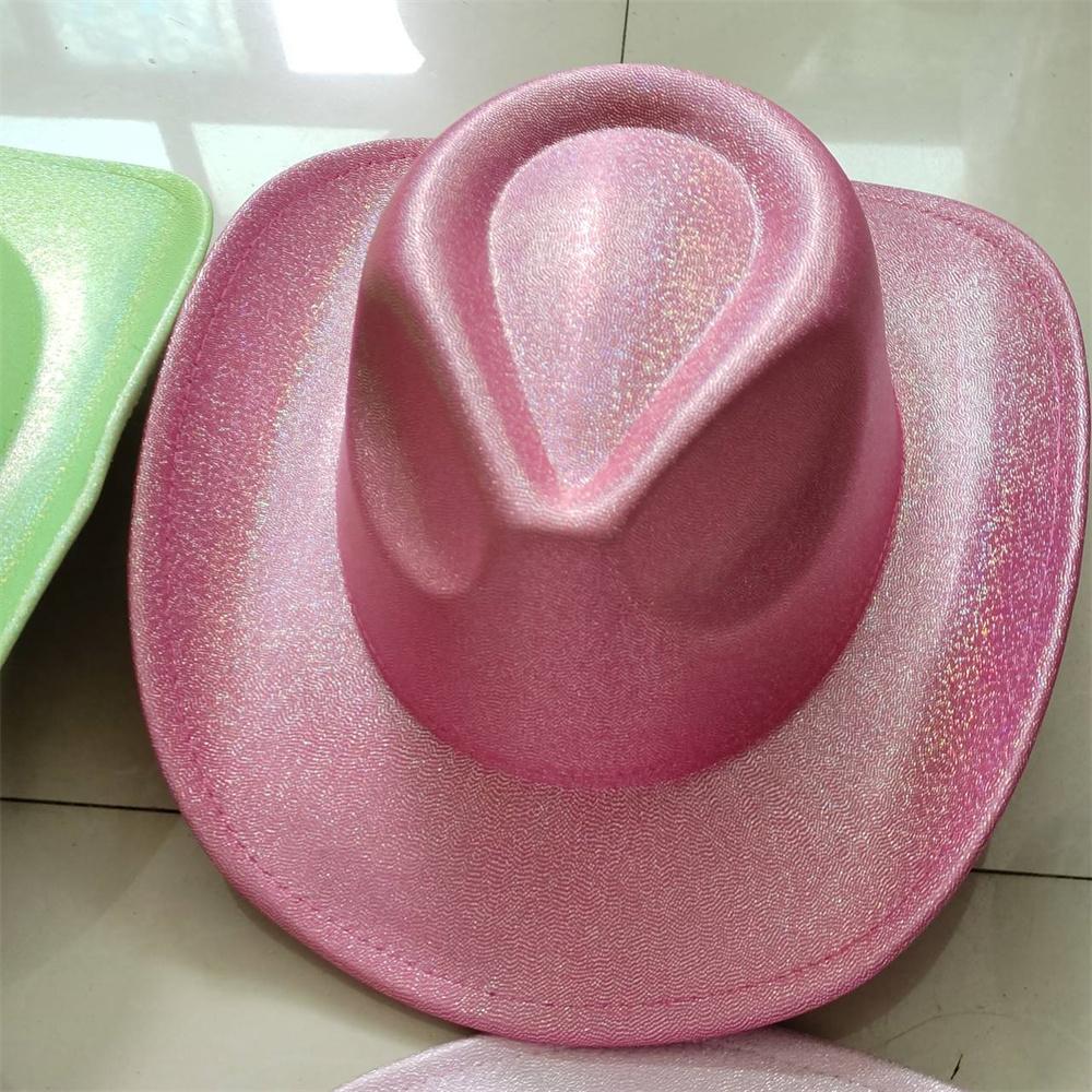 Silberfarbener Glitzer Cowboyhut Western cowboy Männer und Frauen Retro Party Bühnenparty Cowboyhut Outdoor Ritterhut Großhandel