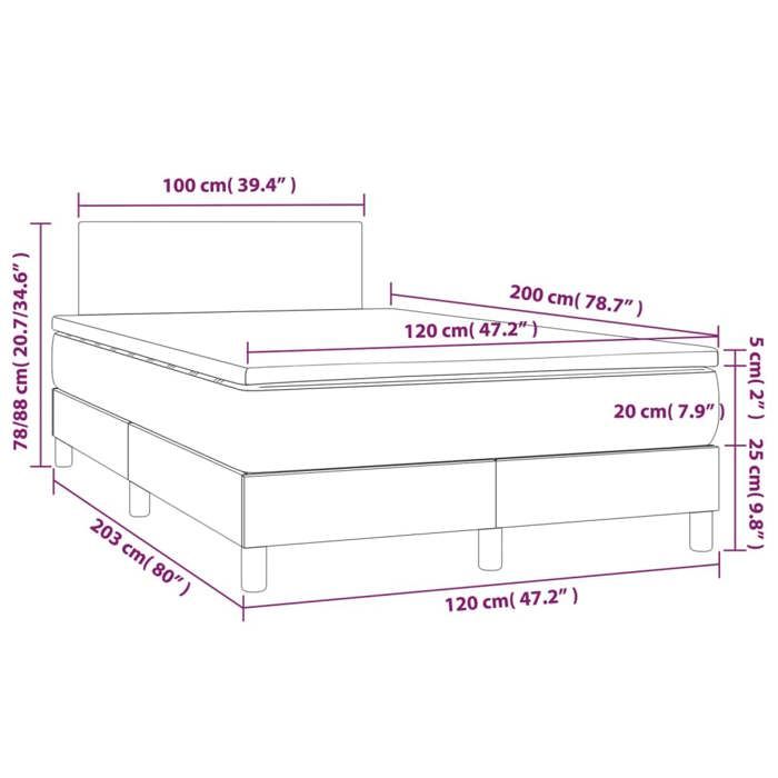 VidaXL Slatted Bed Base with Mattress and LED, Upholstered Bed, Double Bed, Adult Bed for Interior Bedroom, 3134273