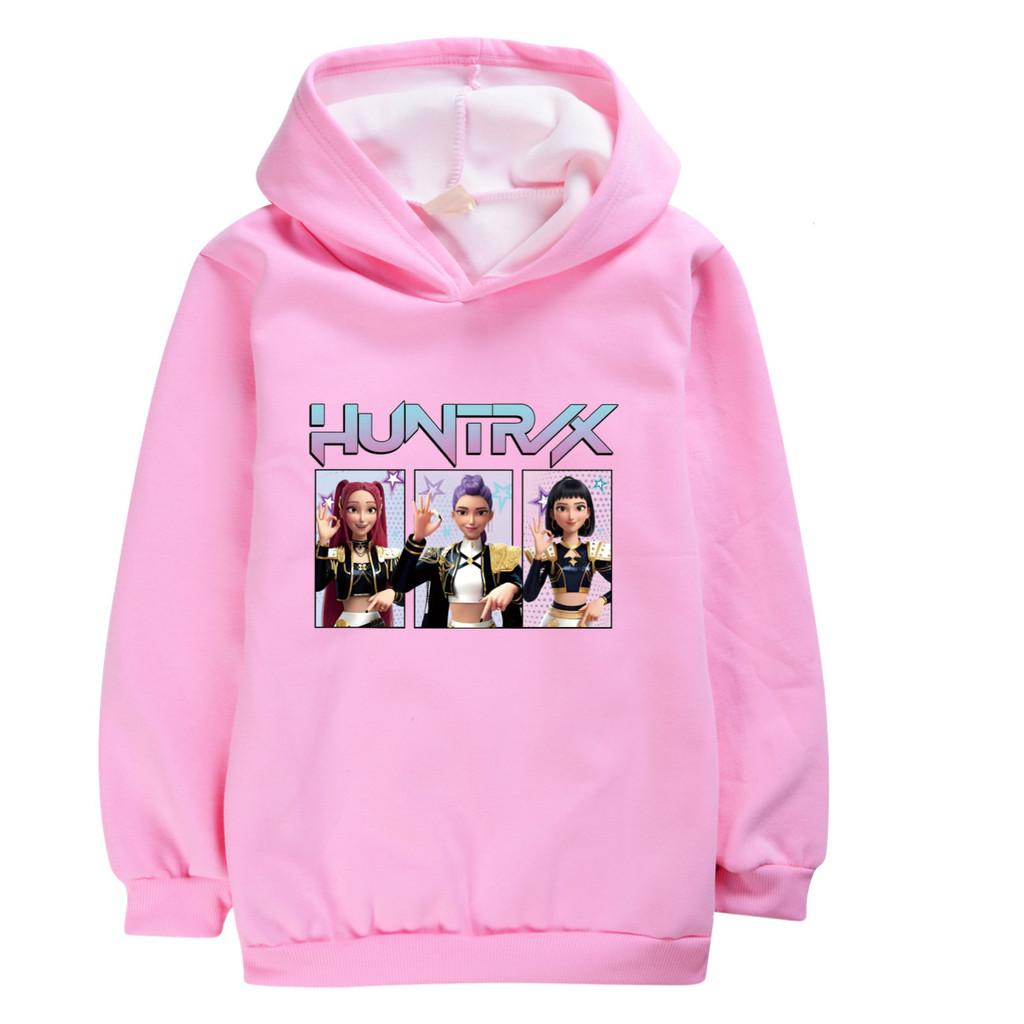5233 Kids Girls Kpop Rumi Zoey Mira 67 Six Seven Print Casual Long Sleeves Velvet Warm Winter Hoodie
