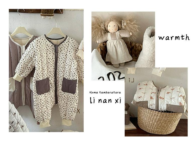 Quilted Cotton Baby Romper for Crawling Toddlers - Thick, Warm, Autumn/Winter Wear