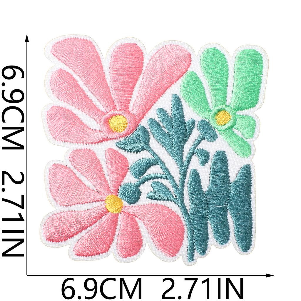 Fresh Flower Embroidery Cloth Sticker Flower Vase Shape Clothing Luggage Ironing Decoration Clothes Patch Sticker Small Accessories