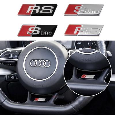 2/5/10 Piezas 3D Aluminio Volante Coche SLINE RS Emblema Decoración Pegatina Para 4UYEF A6 A7 A8 Q3 Q5 Q7 A4 A3 A5 Accesorios de Coche