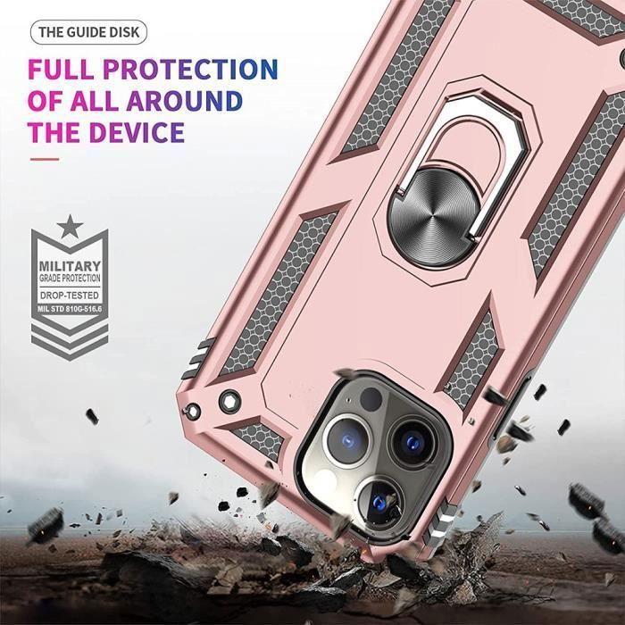 Coque de protection - PROSHOP - pour iPhone 13 Pro - Rose - Antichoc - Support Magnétique