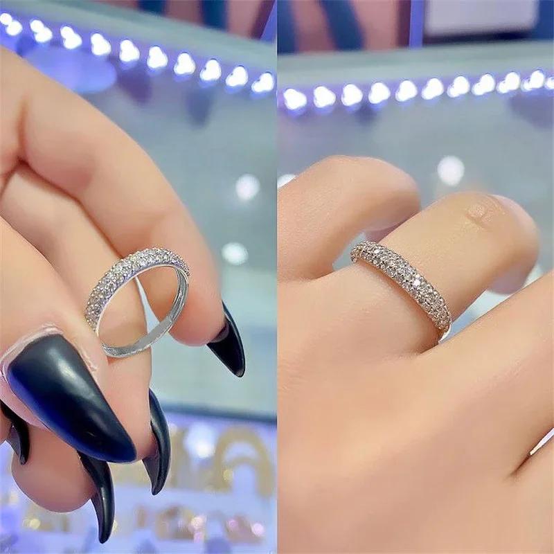New Shiny Crystal CZ Female Trendy Rings for Women Engagement Bands Dainty Delicate Lady Wedding Accessories Aesthetic Jewelry