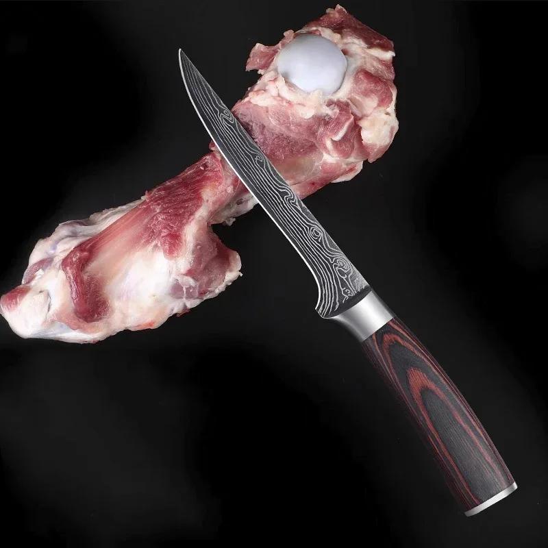 High-grade Sharp Boning Knife Pig Cattle Sheep Meat Separation Carving Knife Wooden Handle Professional Kitchen Knife,kitchen