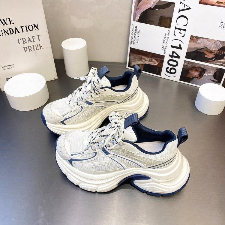 Daddy Shoes Women's 2025 New Popular Thick-soled Heightened Summer Mesh Breathable Women's Shoes Versatile Women's Sports Shoes