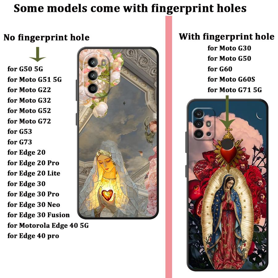 Case for Motorola Moto G32 G71 G51 G73 G60s G50 G22 Edge40 G53 G30 G52 Edge 20 Pro 30 Lite Phone Cover Holy Mother