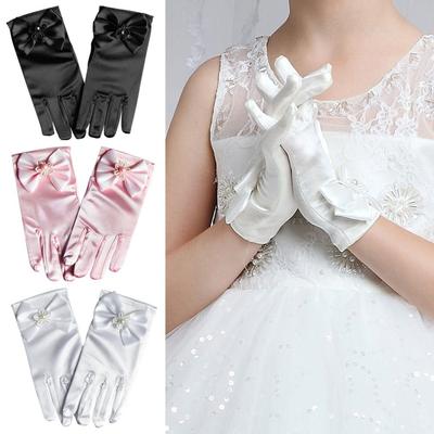 Wedding Dress Princess Gloves Stage Gloves Full Finger Mittens Wedding Flower Girl's Gloves