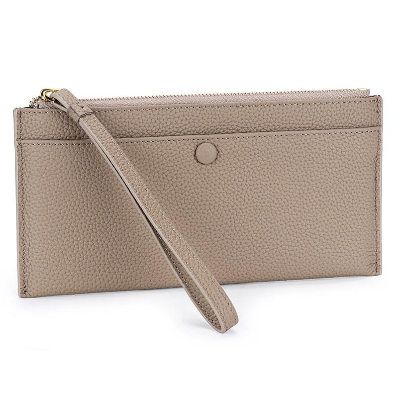 Long Women's Handheld Wallet With Cowhide Multi-function Zipper Large Capacity Wrist Mobile Phone Bag