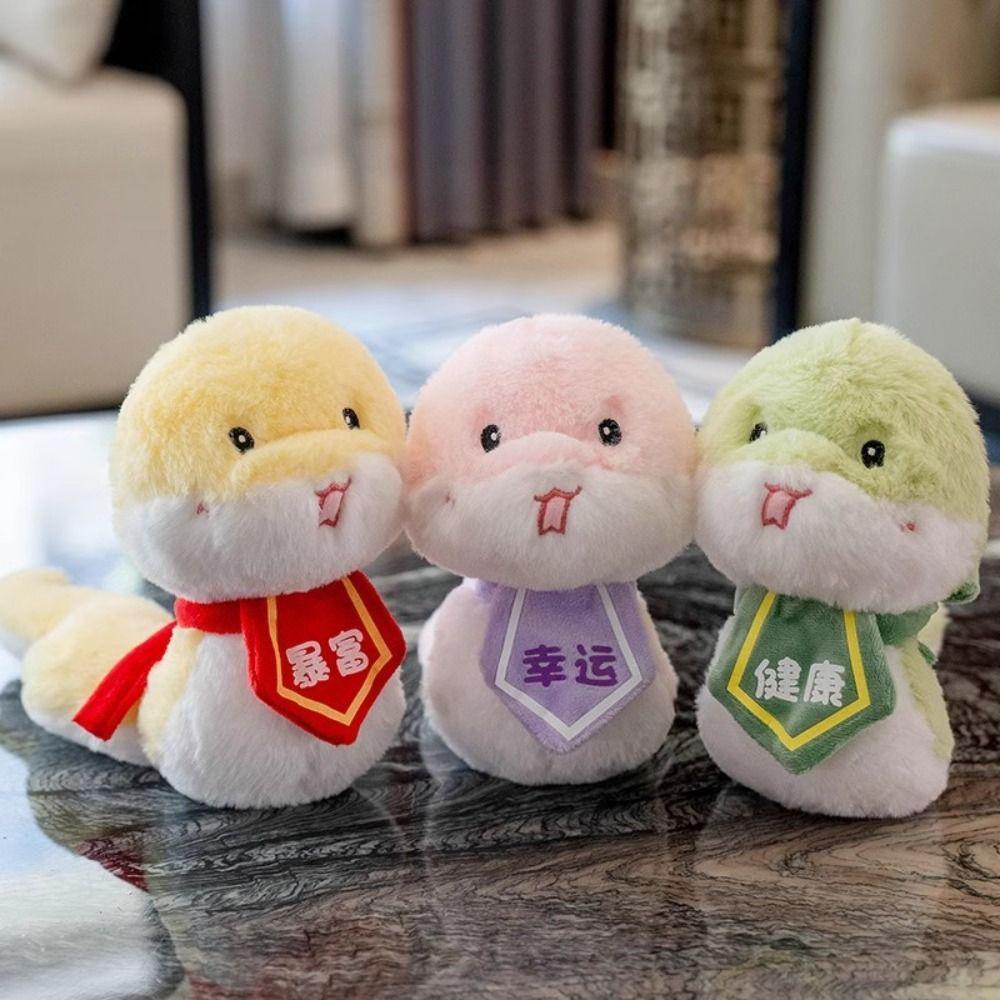 Fluffy Snake Plush Dolls 24CM Snake New Year Mascot Fashion Snake Stuffed Toy  Children Gift