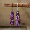 Bohemian Emperor Stone Geometric Pendant Earrings Popular Natural Stone Jewelry