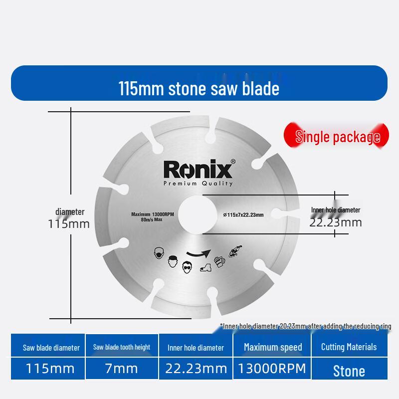 

Ronix Diamond Stone & Concrete Cutting Blade CN plug (adapter included) Grooving