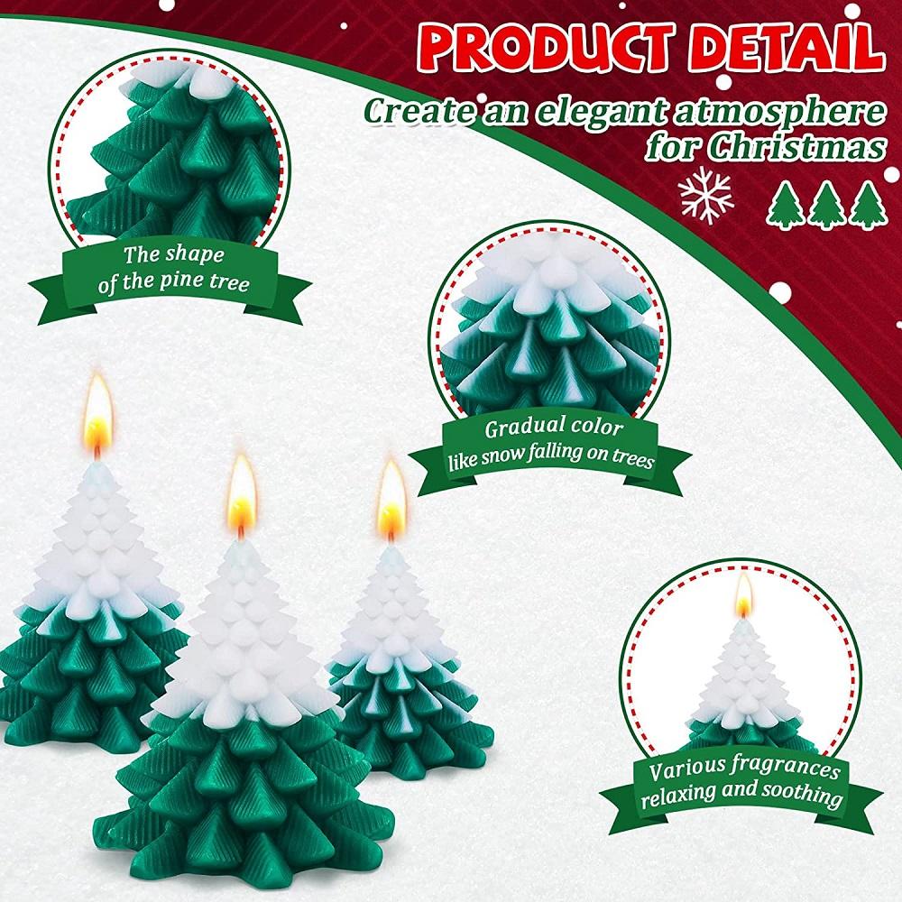 Christmas Tree Shaped Candles Decorative Candles Natural Wax Candle Holiday Gifts